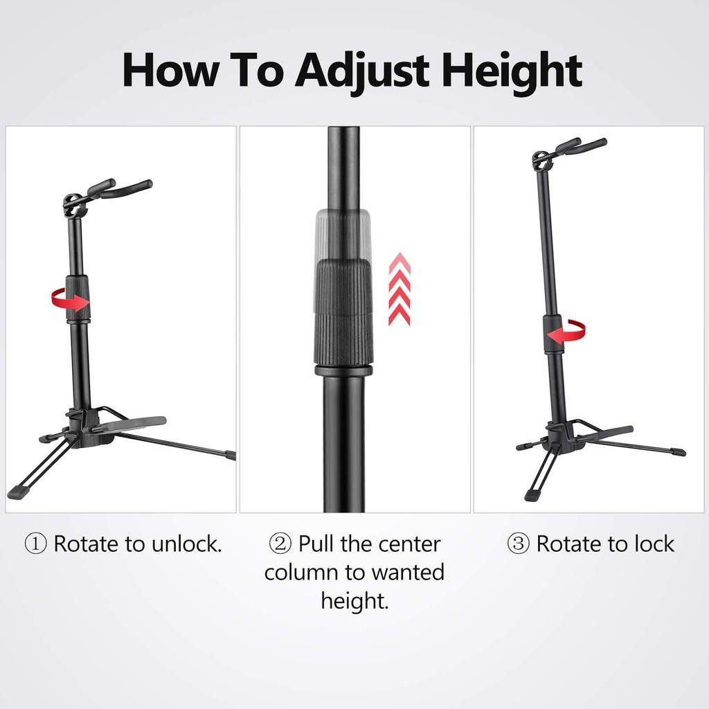 ERYUE Foldable Digital Wind Instrument Stand with Adjustable Metal Aerophone Holder Instrument Stand