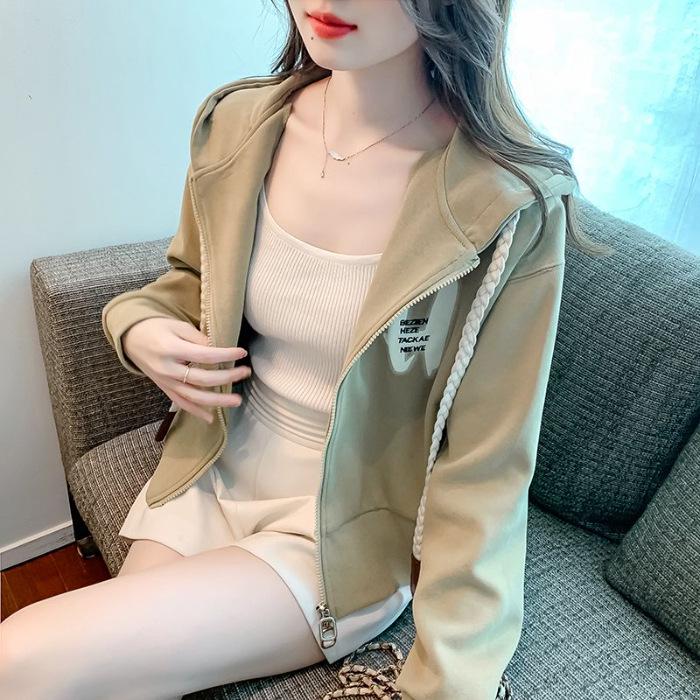 Women's Stylish Hooded Baseball Jacket - Loose Fit, High-End Cardigan for Spring & Autumn 2023