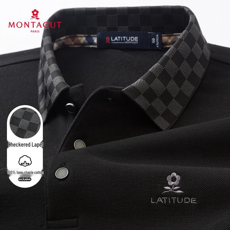 

Мужская клетчатая рубашка-поло с длинным рукавом 100% хлопок MONTAGUT 50