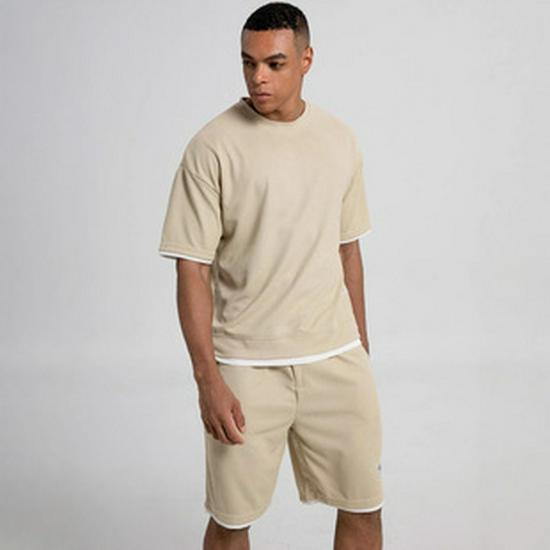 Men's Ice Silk Quick-Dry Summer Sport Set: Casual Loose Polo T-Shirt & Shorts.