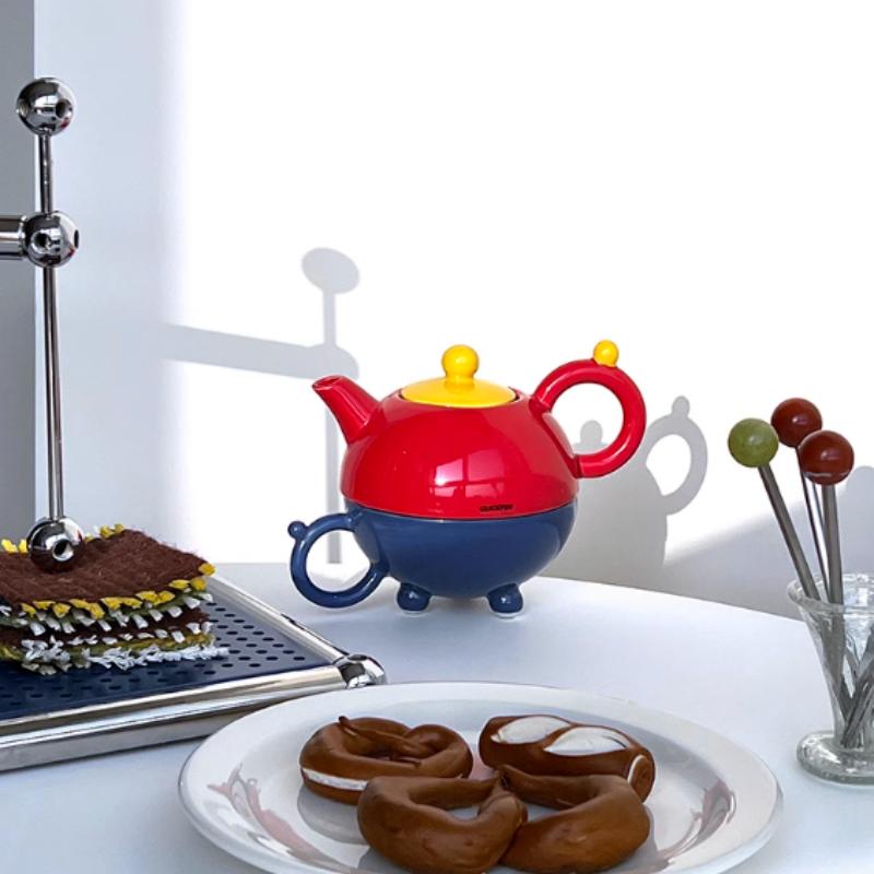Tea for One Set Porcelain Floral Teapot Cup Cartoon Teapot and Teacup for One Water Pitcheer
