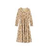 Xiangying French V-Neck Floral Puff Sleeve Dress