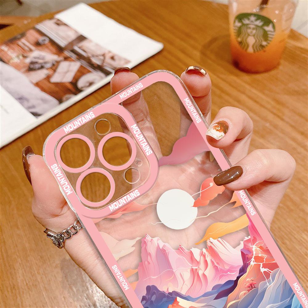 Snow Mountain Sunset Scenery Cover Clear Phone Case For Redmi Note 15 14 13 12 12S 11 11T 11S 10 9 10S 9S 8 Pro Plus Case Shell