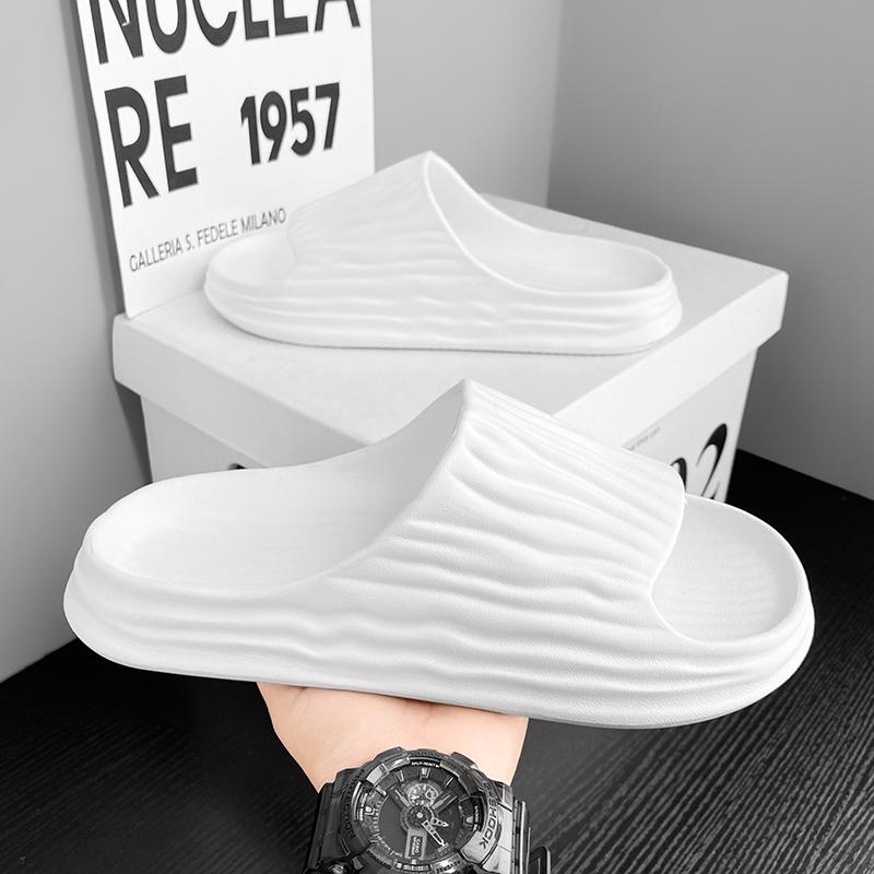 Men's Super Soft Eva Thick Platform Slides, Minimalist And Comfortable Indoor Bathroom Non-Slip Slippers, Men's Slippers