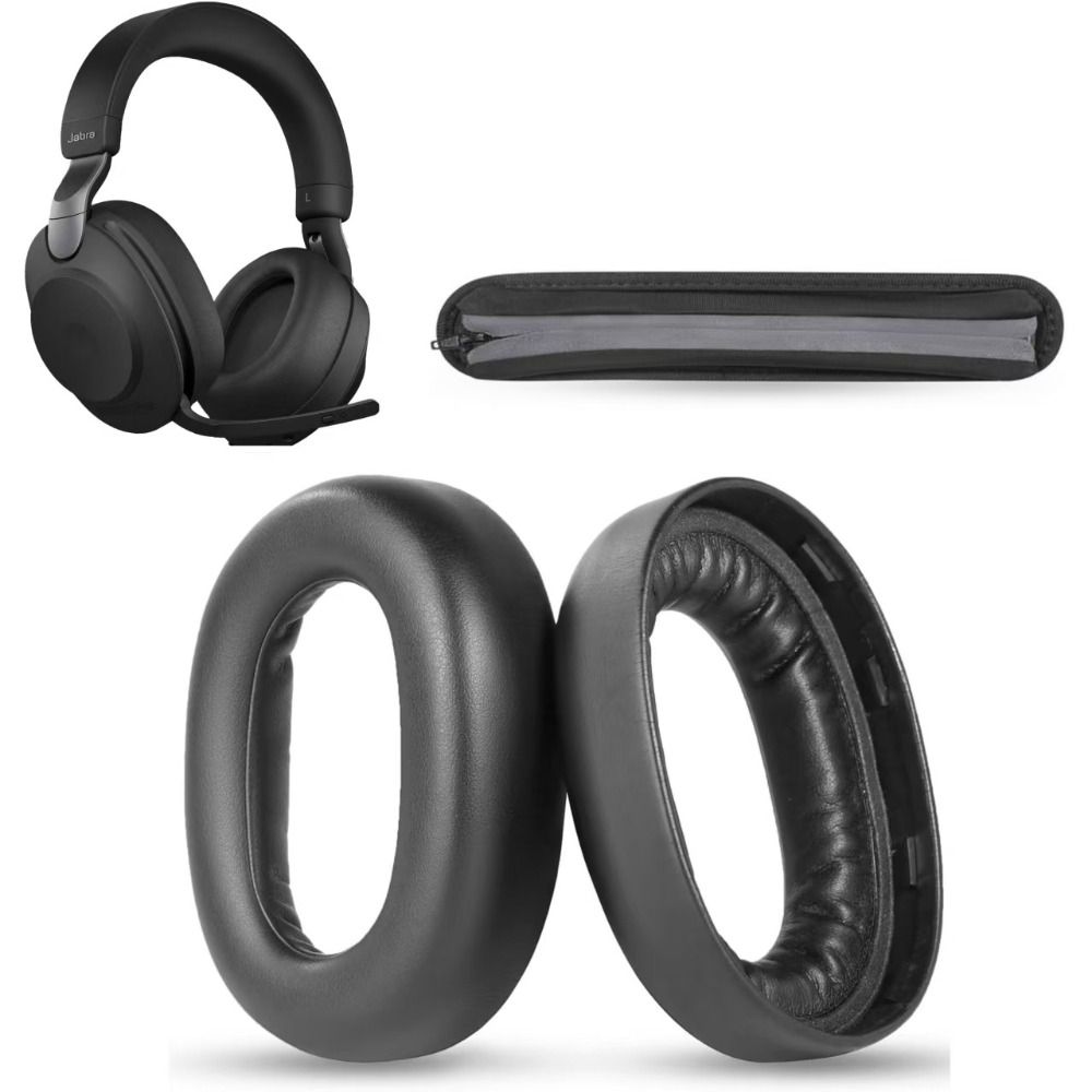 1Pair Protein Leather Ear Pads Foam Sponge Replacement Headset Earmuff Ear Cushion for Jabra Evolve2 85