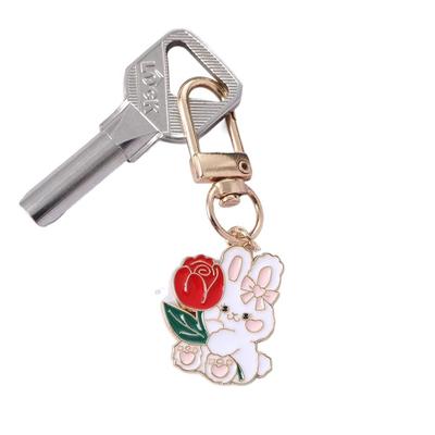 Cute Cartoon Cat Keychain Metal Enamel Kitten Keyring for Women Trendy Headphone Case Pendant Backpack Charms Bestie Gifts