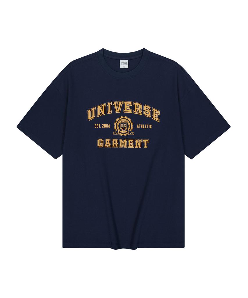 Yunibeoseugameonteu Ug Symbol Logo Print T-Shirt_Navy