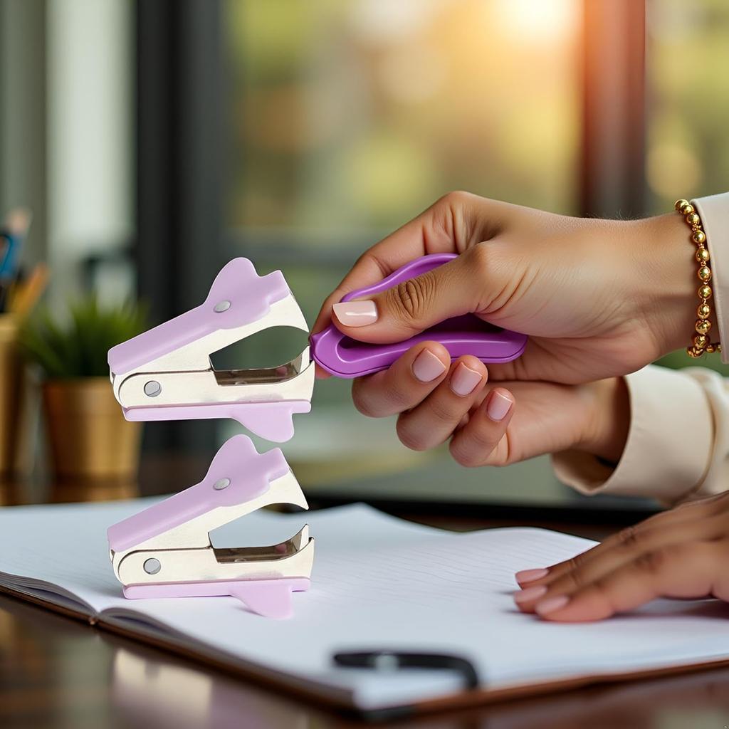 2Pcs Purple Stapler Puller, Stapler Removals Remover - Staple Puller Tool with Non-Slip Grip Wear-Resistant Supplies for Teachers, Students, and Home