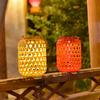 Rattan Solar Lanterns Outdoor Hanging Solar Bulb Lights Waterproof Country Decor Solar Light Decoration For Garden Yard Patio