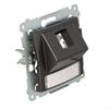 Single angled Keystone data socket cover with op field