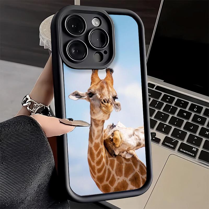 Phone Case for iPhone 17 Air 16E 15 16 Pro Max Giraffe Animal Pattern Cover 14 Plus 13 12 Mini Soft Shell Silicone Fundas