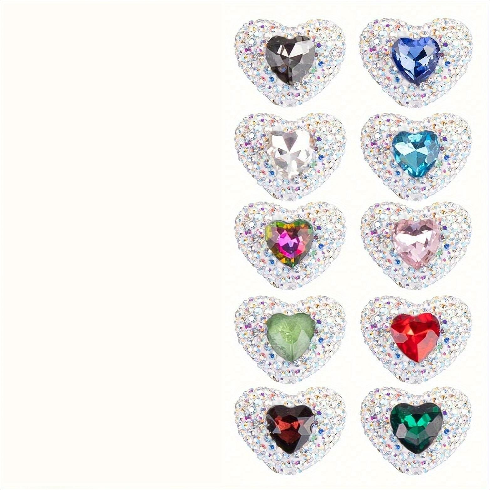 

Кристальные бусины из мягкой глины в форме сердца для изготовления украшений, украшения ручек, аксессуары для DIY, брелок random color-10pcs