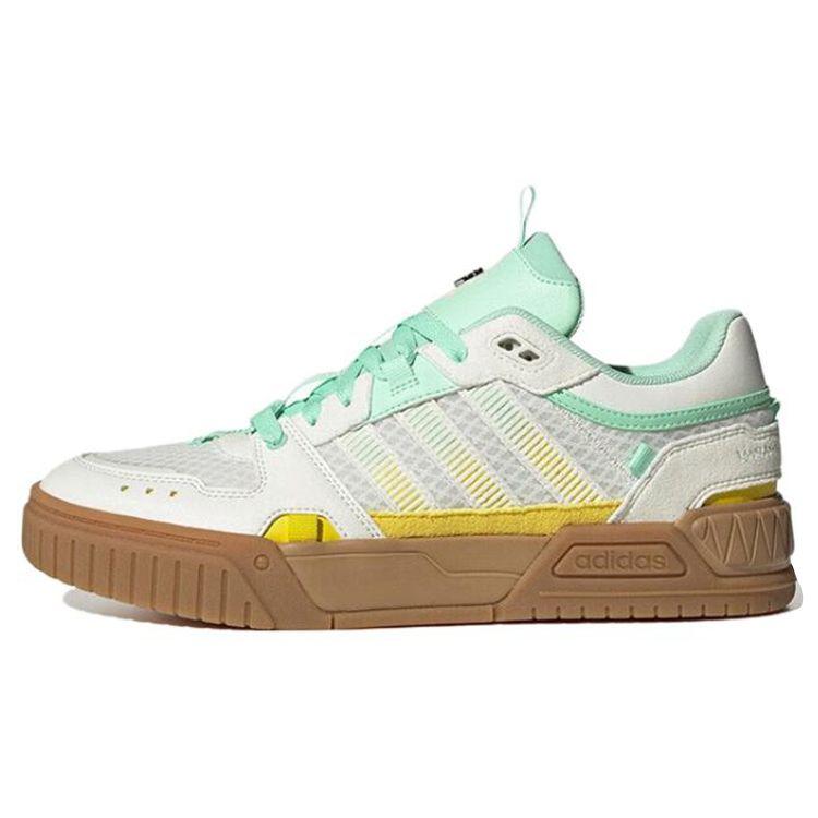 Adidas Neo D-Pad Synthetic Leather Non-Slip Wear-Resistant Lightweight Low-Top Skate Shoes Unisex Sneakers White Green IF2986