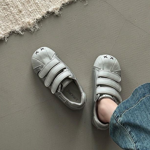 Velcro retro ugly cute smiley face big head German training shoes women's summer thick sole inner height increase casual Forrest Gump shoes little w