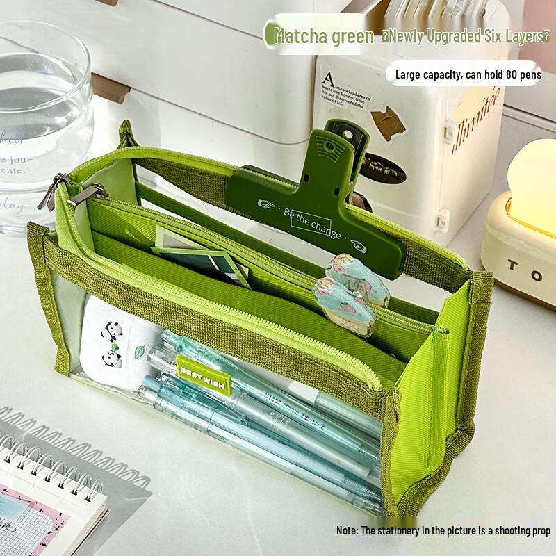 Прозрачный многослойный холщовый пенал