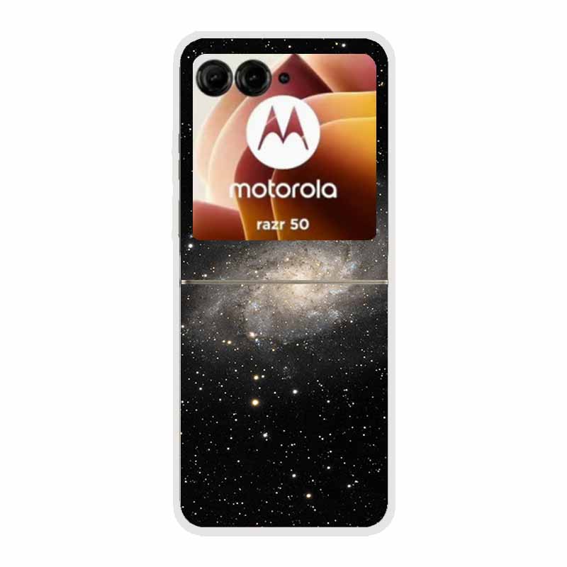 For Moto Razr 50 Case Clear Plastic Hard Painted Space Transparent Phone Covers for Motorola Razr 60 50 Coque Razr 2024 PC Cases