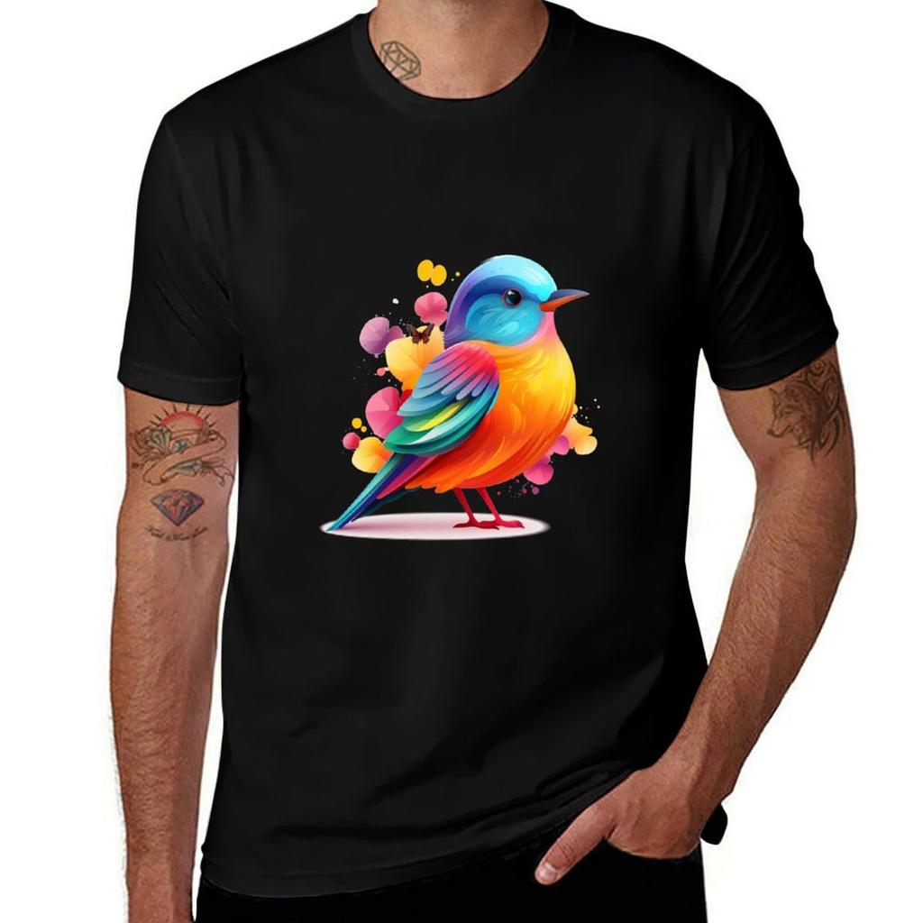 Cute Colored Bird Tshirt Holiday Vacation Tee Shirt