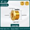 Threaded Core Pressure Reducing Gauge Fitting, Male 1/5'' to 2/5'' to 1/10'' Copper Connector, Core: 1/25'', 3/25'', 1'', 2''.