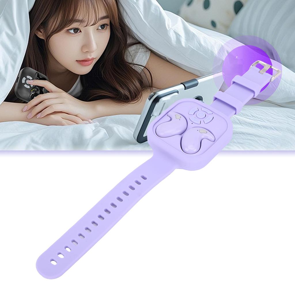 Wireless Earbud with Page Turner Camera Shutter Remote Control Watch Strap 5.4 Earphone Scrolling Remote for Electronic Book Short Video APP