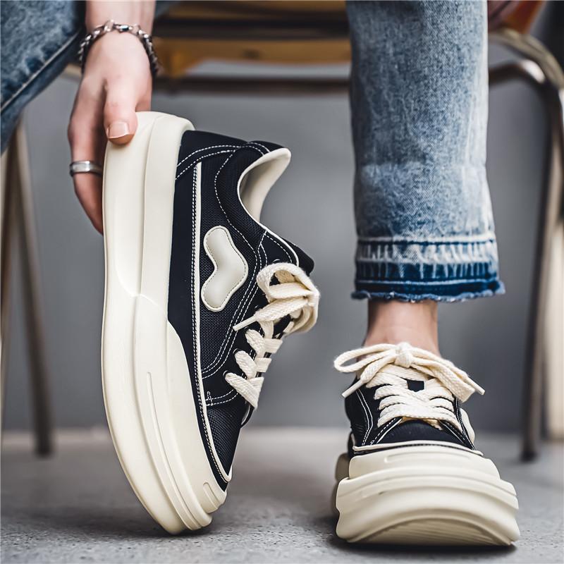 

2024 Spring New Internet Celebrity Thick Sole Comfortable and Sporty Trendy Small Top Fashion Versatile Mesh Men s Shoes 39 чёрный