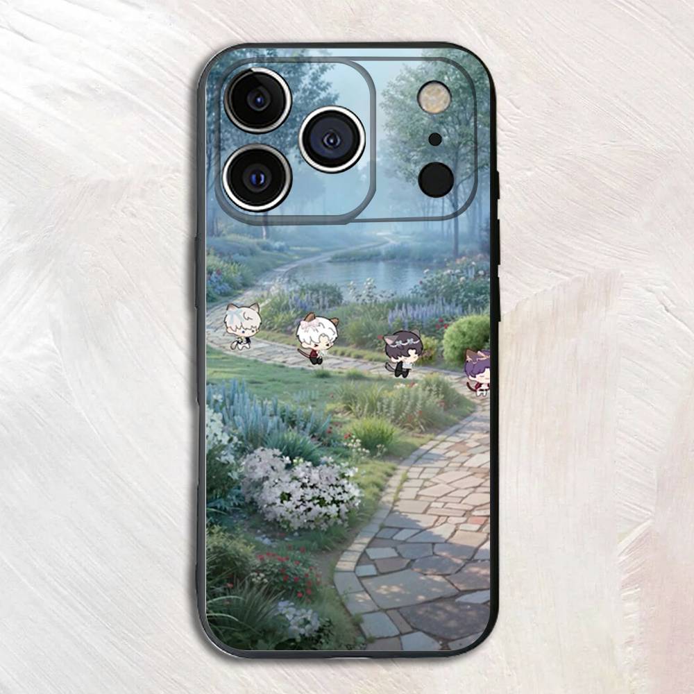 

L-Love and Deepspace Black Matte Phone Case For iPhone 17,16,15,14,13,12,13,12,11 Pro Max Plus mini XS Silicone Soft Back Cover iPhone15pro