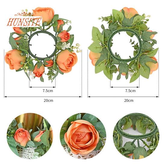 2ks Realistický svícen věnec, umělý věnec pro domácnost