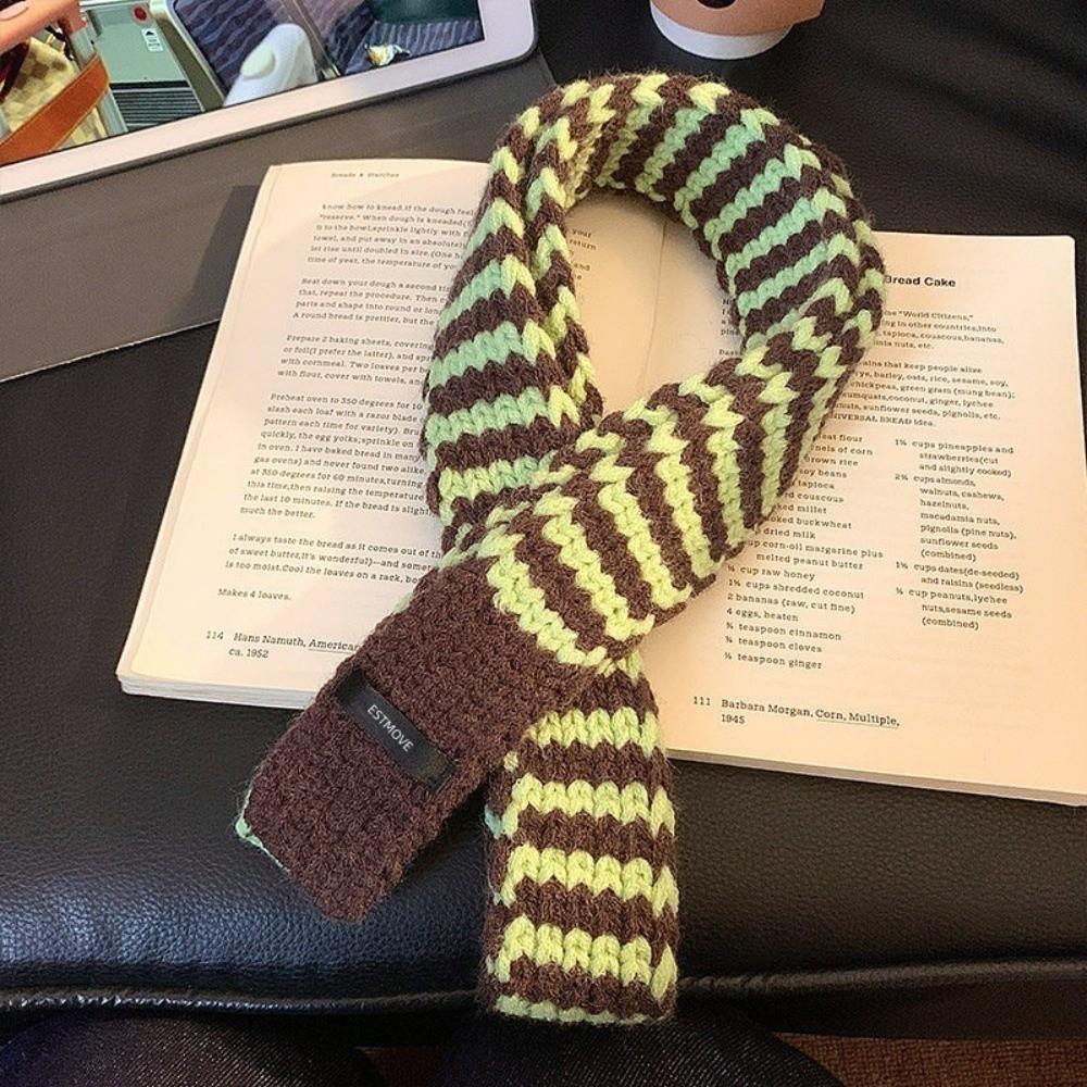 Y2K Style Striped Scarf Korean Style Knitted Neck Guard  Collocation Clothing Accessories
