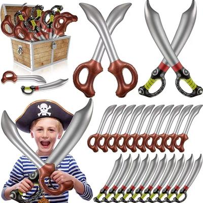 4PCS Funny Inflatable Pirate Swords Halloween Birthday Toy Sword Inflated Simulation Knife for Swimming Pool Cosplay Stage Prop