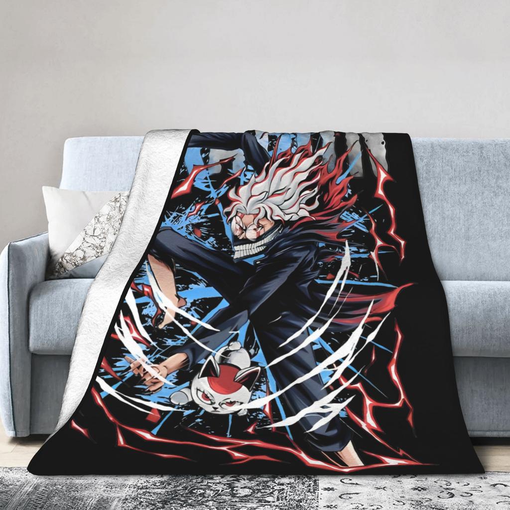 Anime Okarun Dandadan Flannel Blanket Awesome Throw Blankets for Sofa Bedding Lounge 125*100cm Quilt,