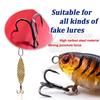 High Carbon Steel Treble Hooks 50Pcs Sharp Round Bend Strong Fish Hook Kit Split Rings for Lure Fishing