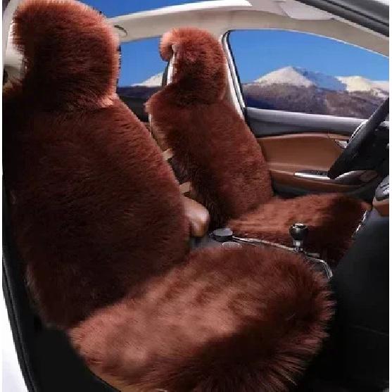 Ciepłe pluszowe pokrowce na siedzenia samochodowe Uniwersalne Długie Futro Wełniane Poduszka Ochronna na Przednie Siedzenie Samochodowe Mata do Akcesoriów Samochodowych Ochraniacz na Siedzenie Samochodowe