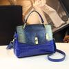 2024 Crocodile Pattern Patent Leather Women's Accordion Shoulder Bag - Fashionable, High-End Design