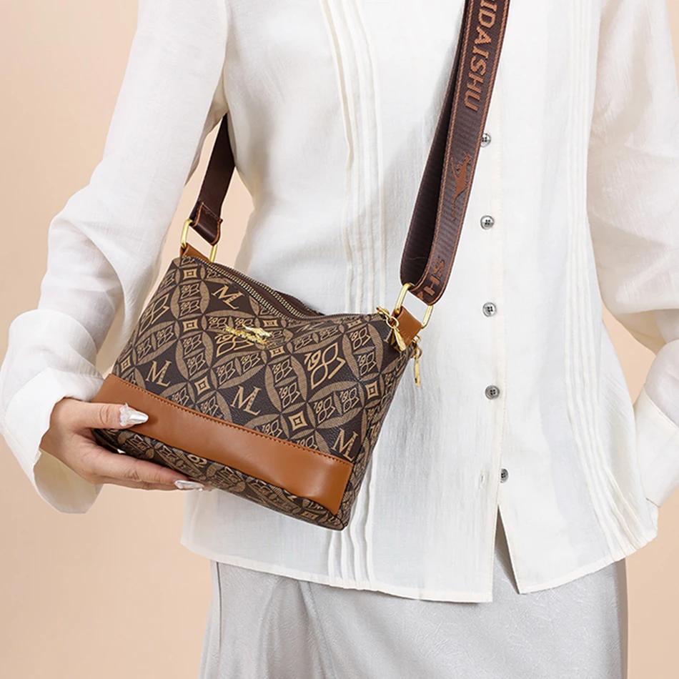 Elegant Crossbody Bag for Women with Wide Strap  High-quality Hardware