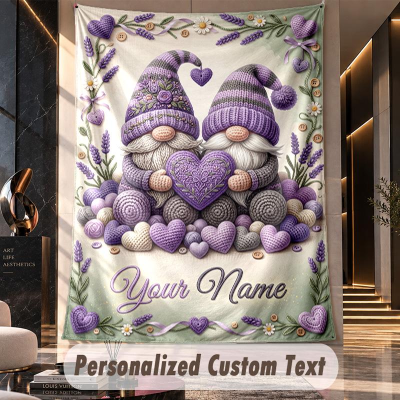 Gnome (243) Theme Custom Tapestry Personalized Custom Name Text Wall Hanging Tapestry Home Decor Background Cloth