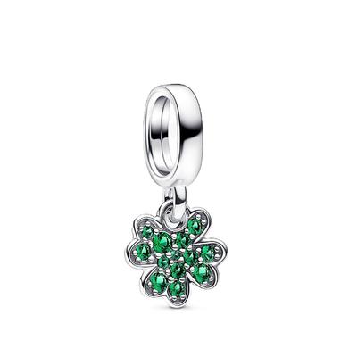 Moments Four Leaf Clover Dangle Charm With Green Crystals P-792751C01 For Women