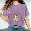 Camiseta Feminina de Verão com Gola Redonda, Respirável, de Manga Curta, Lavada e Envelhecida