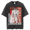 Anime Deadman Wonderland Shiro Graphic T Shirt Men Women T-shirts Vintage Washed Tee Harajuku Male Oversized T-shirt