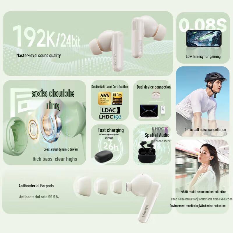 Edifier Lolli Pro3 True Wireless Active Noise-Cancelling Earbuds