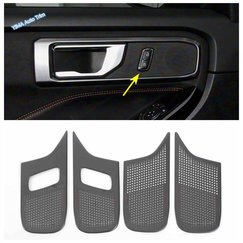 Stainless Steel Accessories Inner Door Handle Bowl Speaker Decoration Cover Trim For Ford Explorer 2024 2025 Left Hand Drive