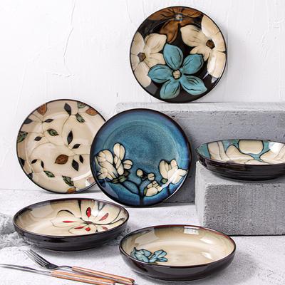 Creative Kiln Change Glaze Western Plate Steak Plate Home Dining Plate Ceramic Plate Underglaze Color Pasta Plate Breakfast Plate