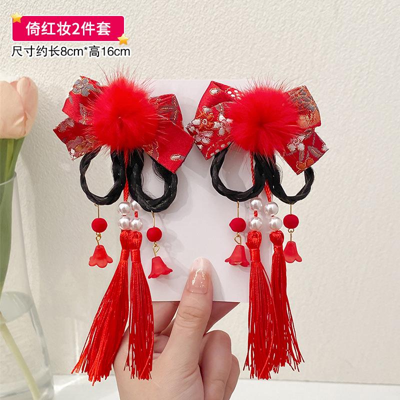 New Chinese Style Girl Baby Headwear Chinese New Year Hair Accessories Tassels New Year Holiday Accessories