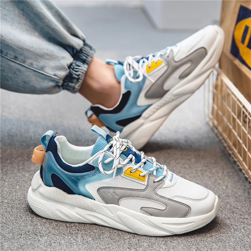 Summer mesh breathable soft sole running travel little white sports shoes spring casual dad shoes
