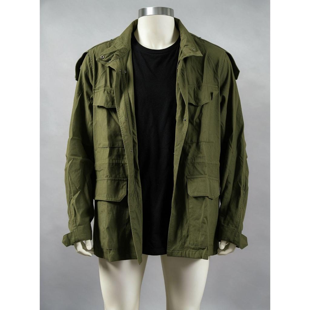 Spring Men's M65 Cargo Jacket: Casual Vintage Multi-Pocket Long-Sleeve Cardigan Coat for Everyday Wear