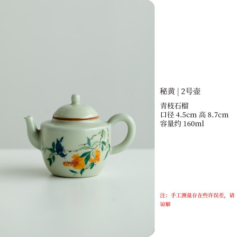 Tetera Antigua Estilo Chino Ru Ware Retro Cerámica Doméstica Tamaño Pequeño Olla Hexagonal Juego de Té Kung Fu Tetera