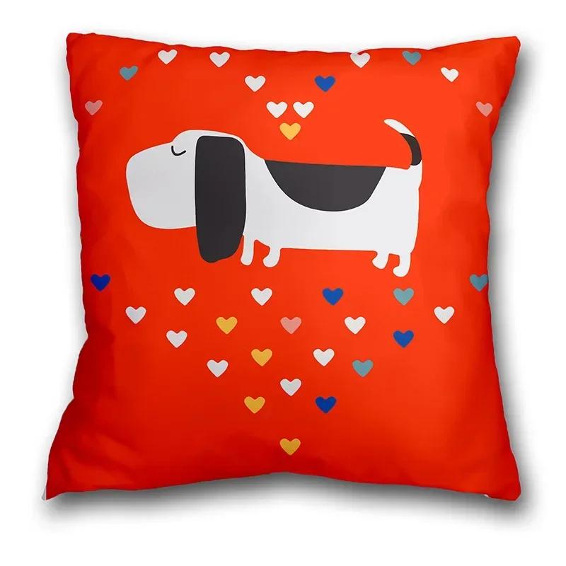 Anime Cat and Dog Pillow Pillowcase Home Sofa Car Waist Cushion Cover Nordic Cartoon Animal Whale Zebra
