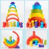 Building Block Rainbow Childrens Wooden Educational Toy Color Exercise Cognition