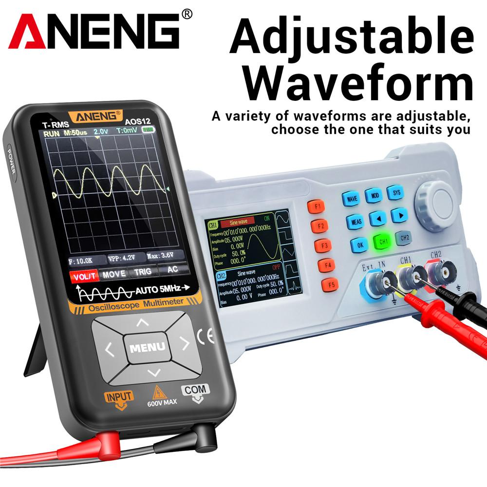 2026 ANENG AOS12 Intelligent 2in1 Oscilloscope Multimeter 5MHz 48MSa/s High Precision Portable Multifunction Measuring Test Tool with Digital Display