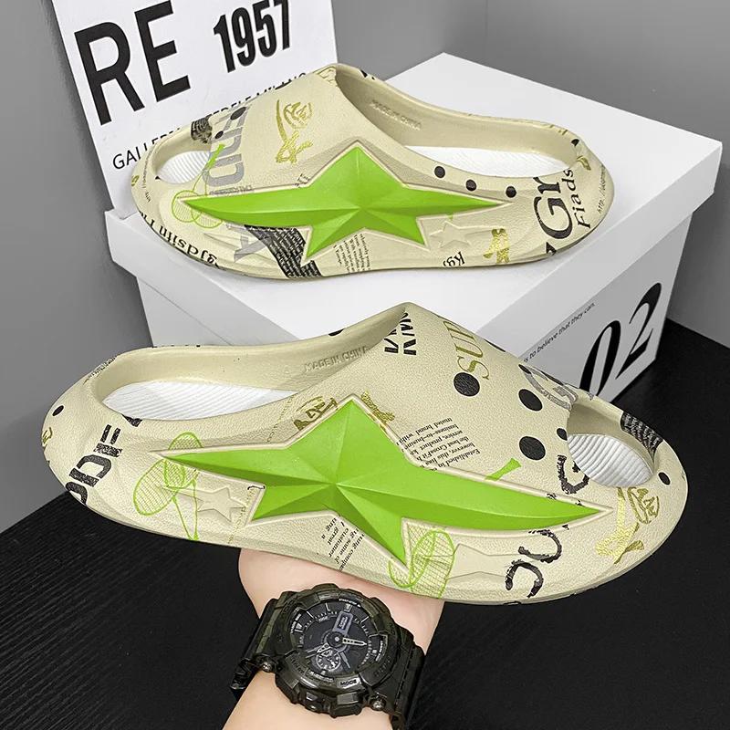 New Men Sandals Shoes EVA Lightweight Sandles Unisex Shoes for Summer Beach Beach Flip Flop Breathable Soft Bottom 36-45
