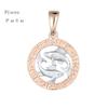 FJ 12 Zodiac Sign 585 Gold Color Constellation Rose Pendants Capricorn/Gemini Twisted + 50cm Chain Women Men Zircon