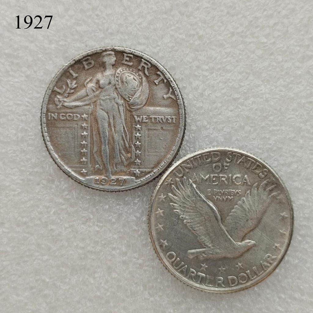 Antique American Liberty 25 Cents Coin, 1916-1930, Optional Brass or Silver Plated